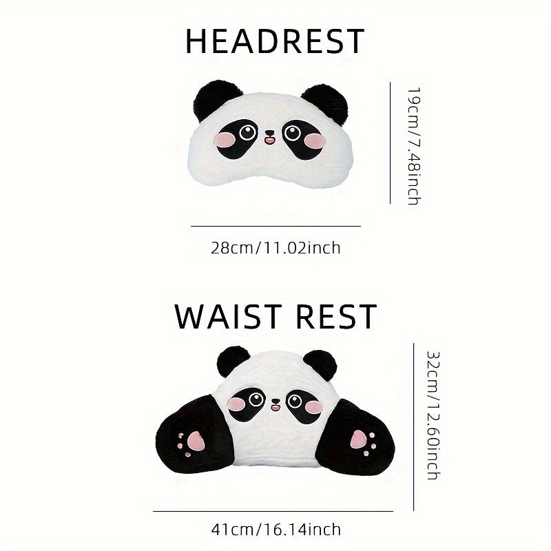 Car Headrest Waist Support Cartoon Car Neck Pillow Car Panda Car Accessories