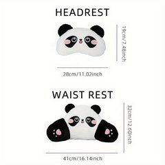 Car Headrest Waist Support Cartoon Car Neck Pillow Car Panda Car Accessories