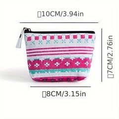 Children's Coin Purse Girls Mini Bag Zipper Key Bag Retro Canvas Small Purse