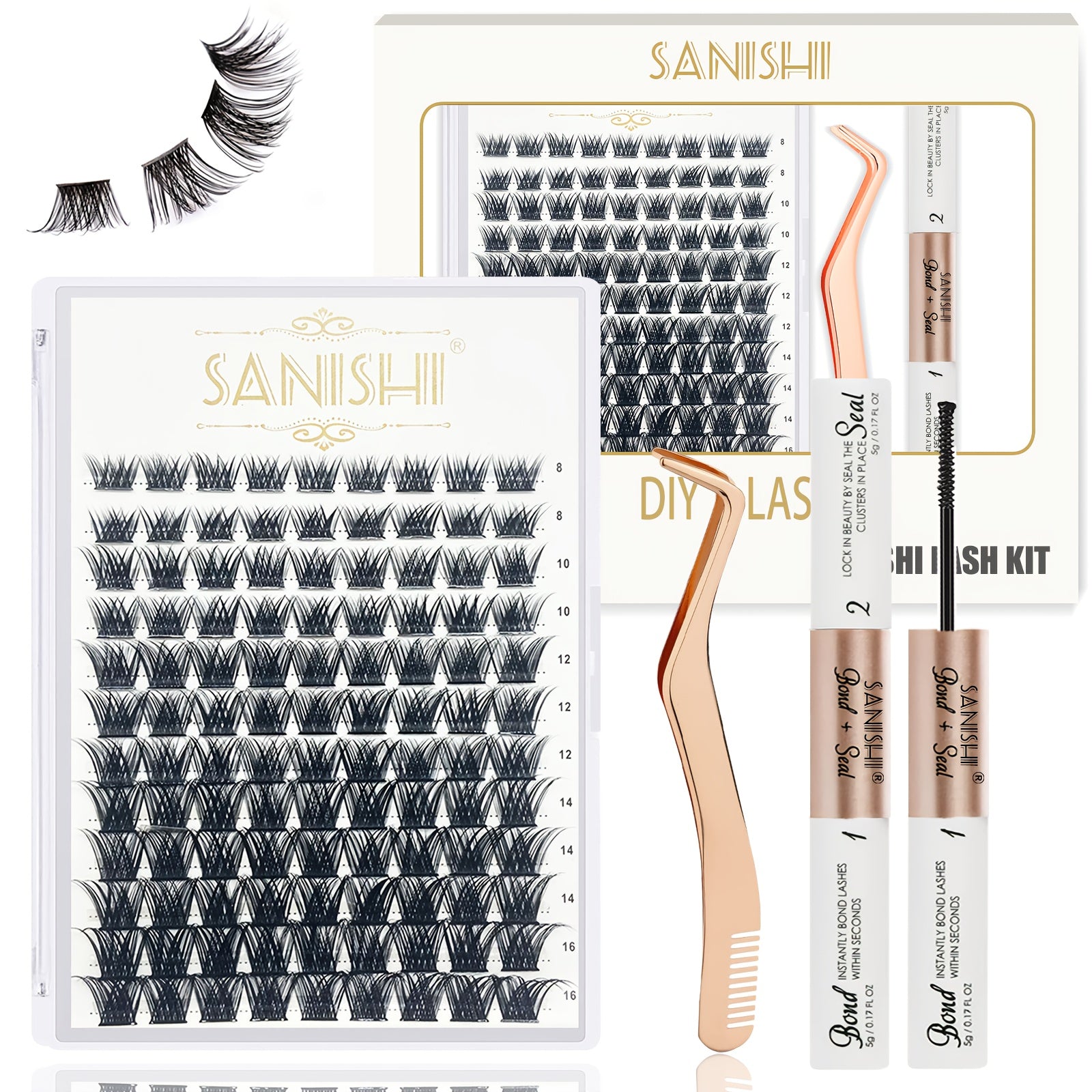 DIY Eyelash Extensions Kit With Clusters Applicator Tool