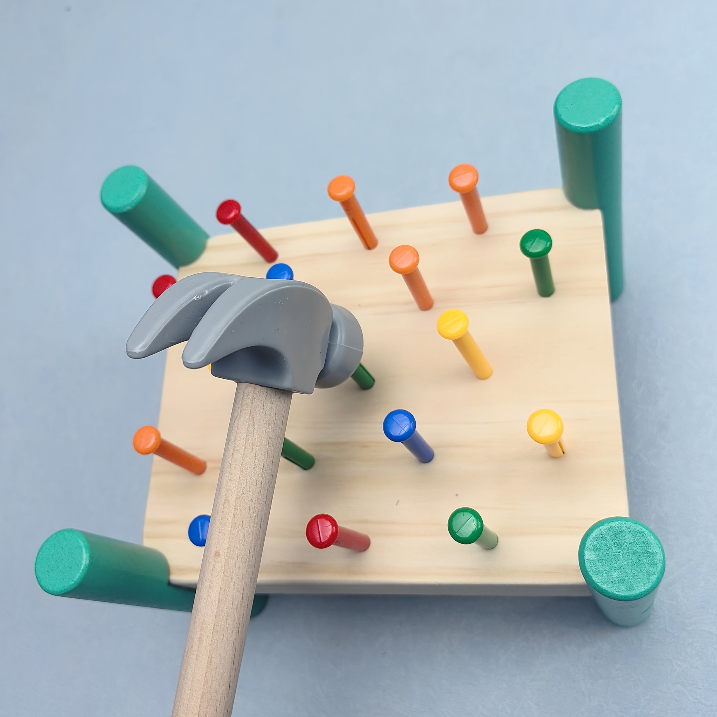 Wooden Nail Knocking Table Toy for Ages 3-5