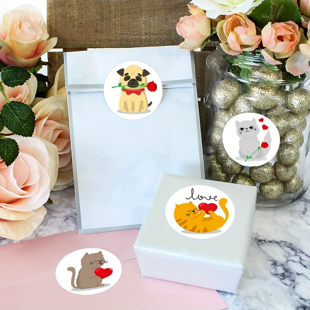 500pcs Lover Cat Gift Decoration Sticker - Office Stationery Adhesive Label