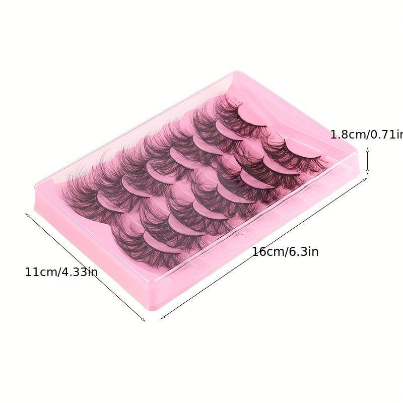 7 Pairs Curly Thick Faux Mink Eyelashes for Stage & Everyday Wear