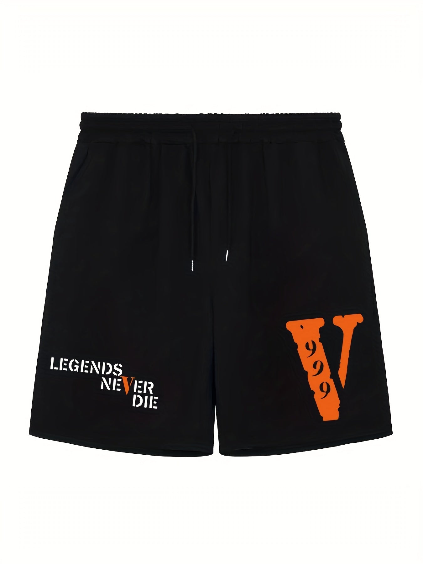 Legends Never Die Men's Casual Solid Elastic Waist Drawstring Short
