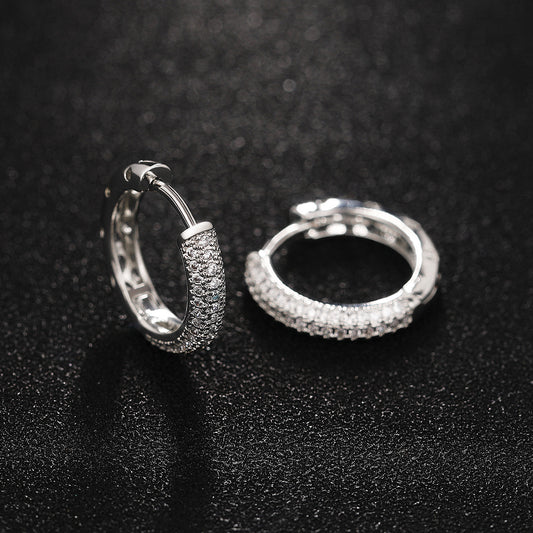 Men's Casual Hip Hop Silver Earrings