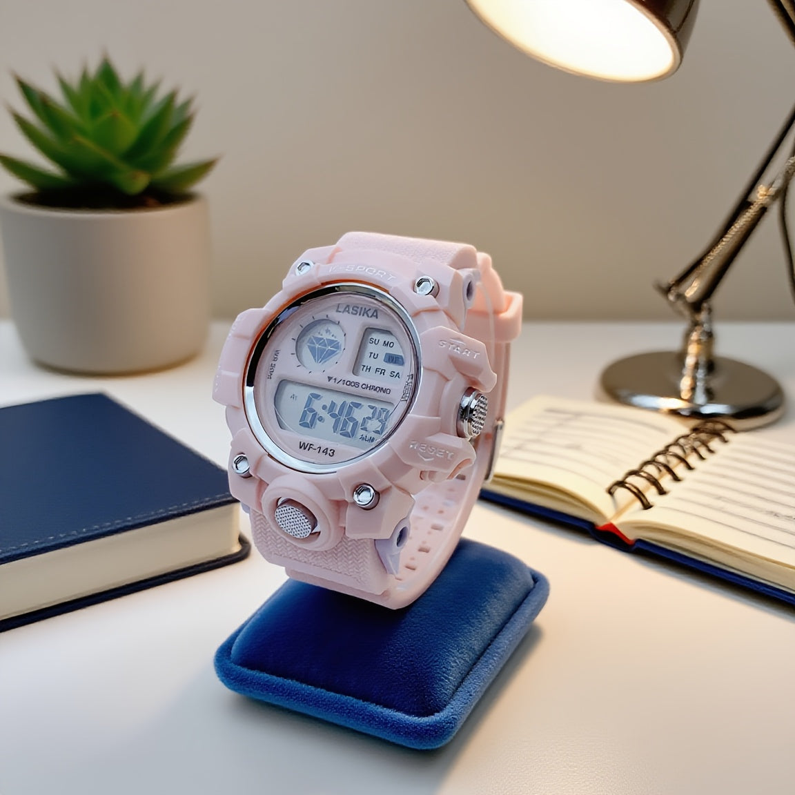Pink Girls' Waterproof Digital Watch Sports Timer Date Alarm Adjustable Strap