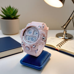 Pink Girls' Waterproof Digital Watch Sports Timer Date Alarm Adjustable Strap