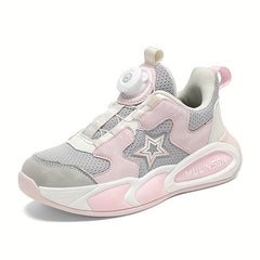 Boy's Rotating Buckle Basketball Shoes Non Slip Sneakers for Kids