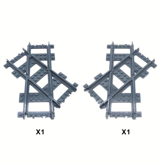 Train Track Assembly Toys Railway Accessories Cross Track Turn Left and Right