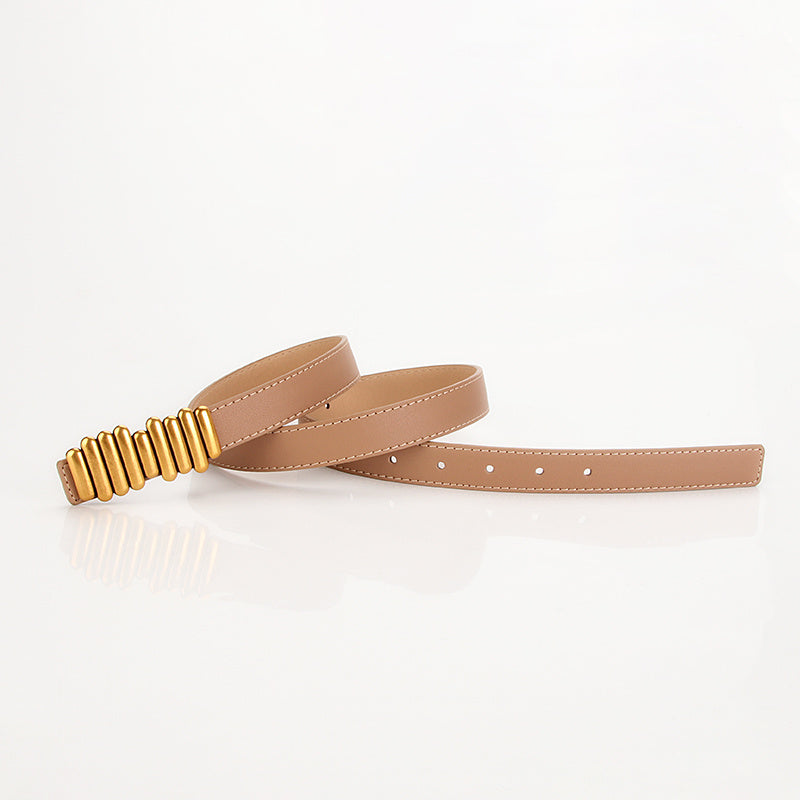 Ladies Metal Buckle Solid Belt Accessories