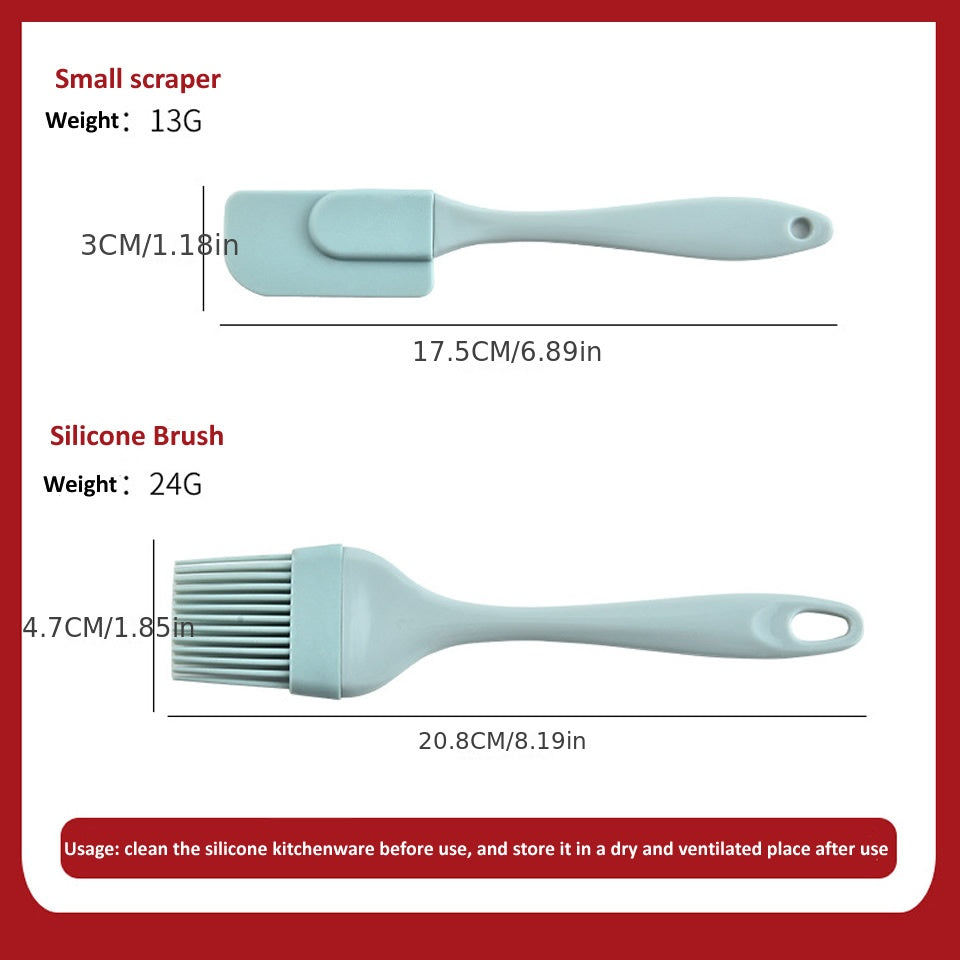 3pcs Silicone Baking Spatulas Cream Spreader Brush Baking Tool Set