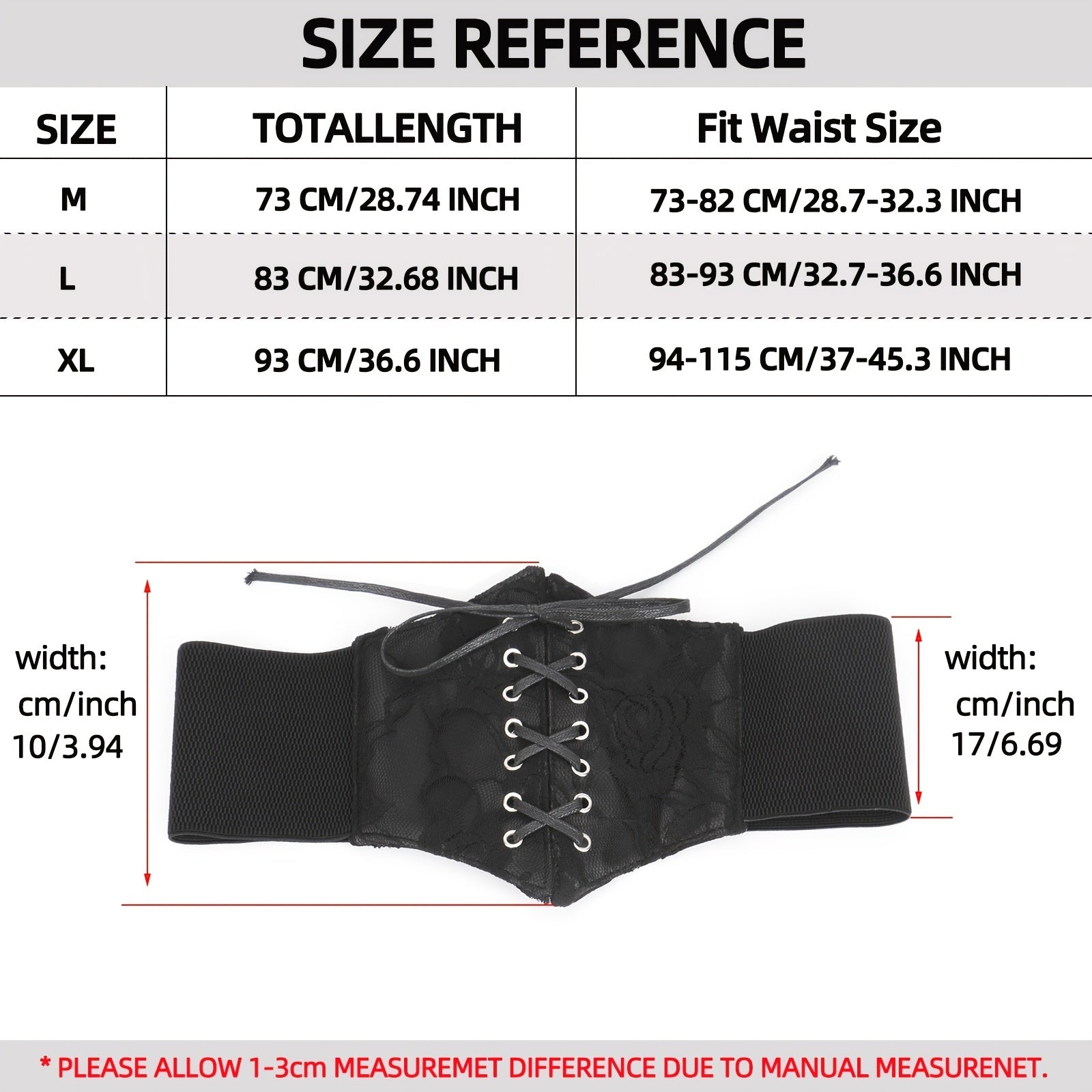 Elastic Waist Corset Belt for Women Lace Up Tied