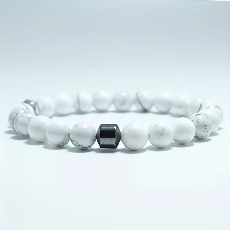 Volcanic Stone Map Stone Men's Energy Bracelet