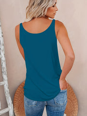 Solid Zip Front Spaghetti Top Casual V neck Sleeveless Cami Top For Summer Women