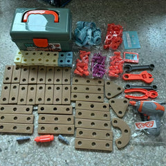 Kids Wooden Block Assembly Tool Set Toy