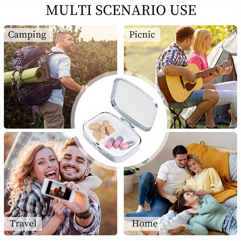1pc Paw Print Pattern Two Compartment Pill Box Mini Medicine Box