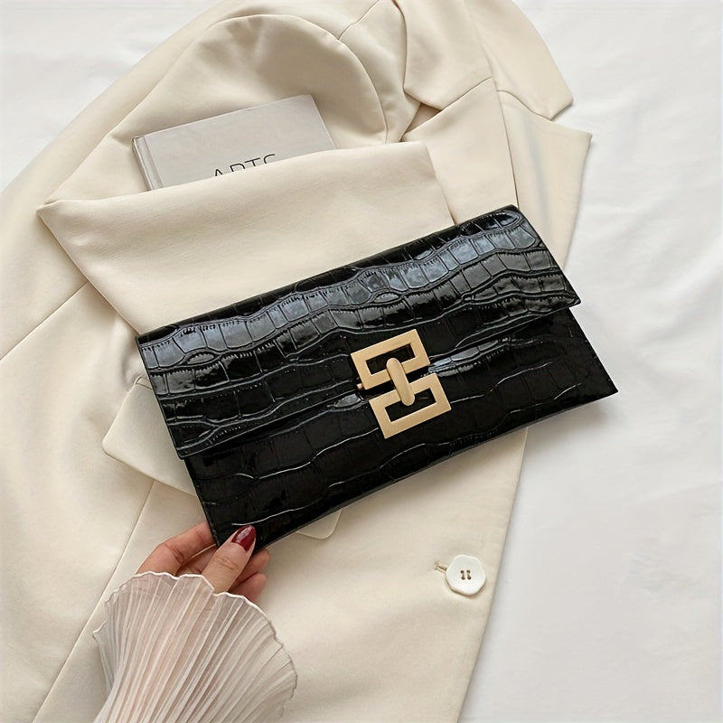 Crocodile Embossed Clutch Wallet Coin Purse for Party