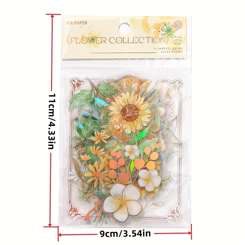 40pcs Vintage Plant Stickers for Scrapbooking Journals Planners