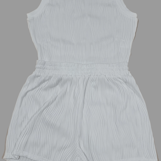 Sleeveless Mock Neck Tank Top & Shorts Set