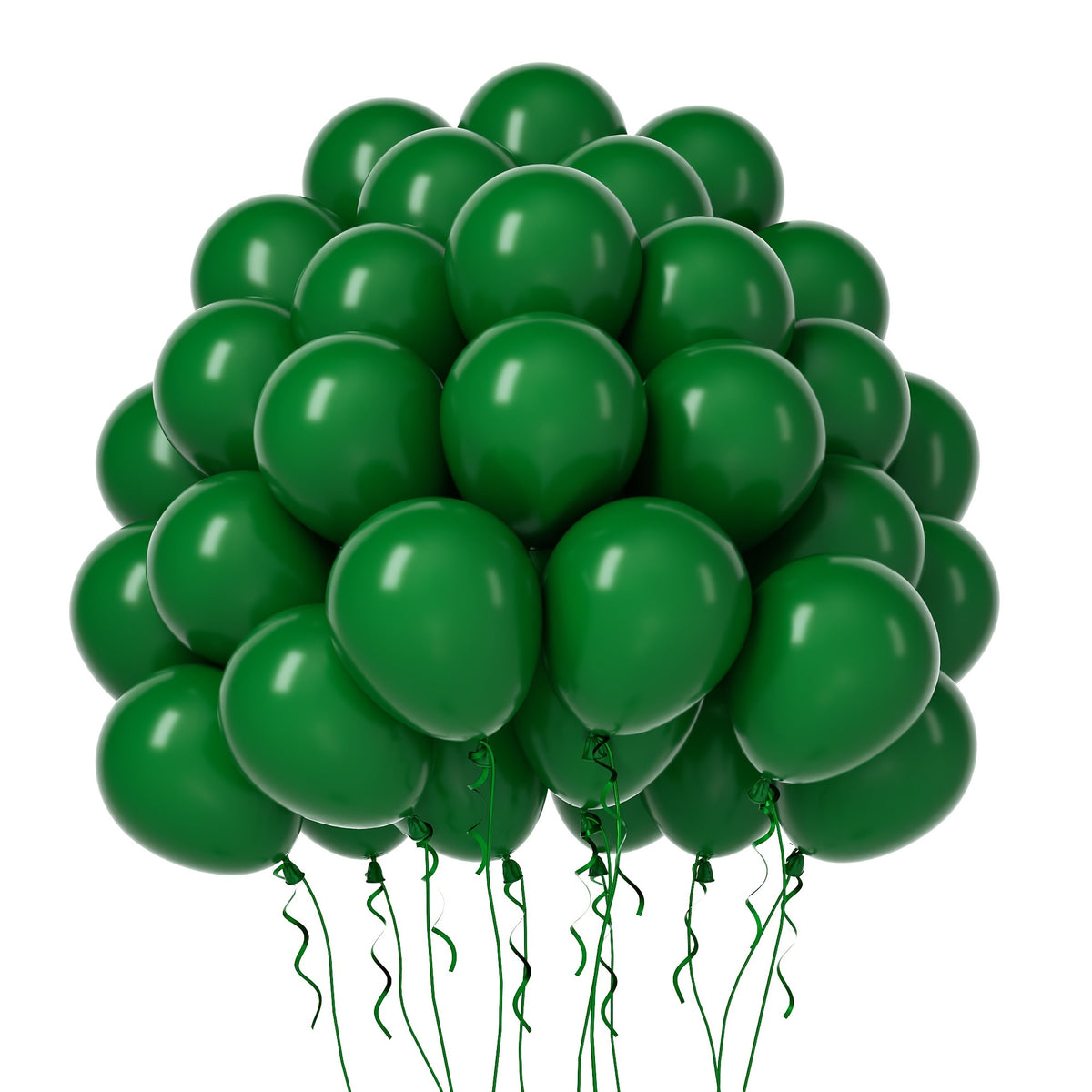 50 Dark Green Latex Balloons for Party Decorations