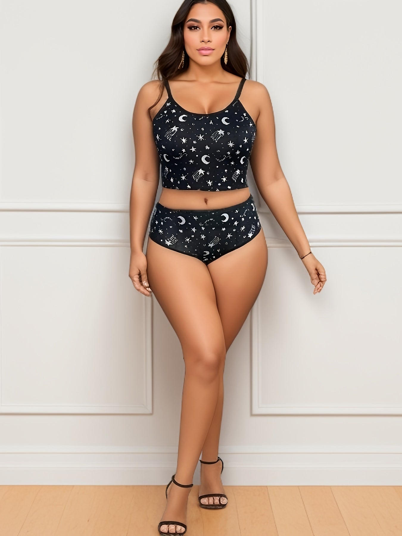  Moon & Star Print Bra & Panty Set