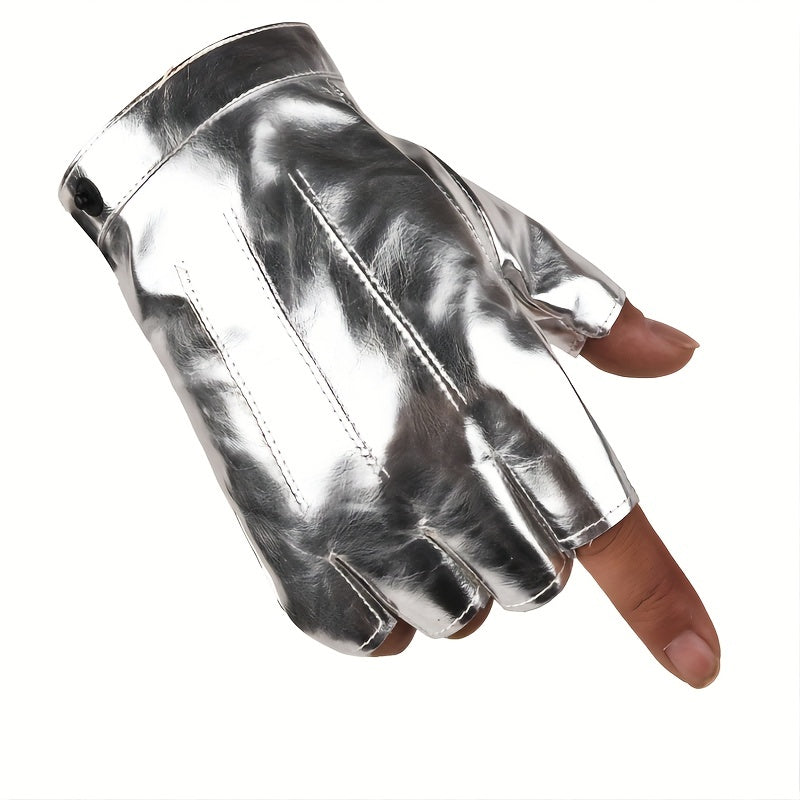 1pair PU Outdoor Half Finger Gloves Non slip Driving Motorcycle Gloves