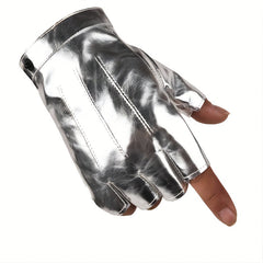 1pair PU Outdoor Half Finger Gloves Non slip Driving Motorcycle Gloves