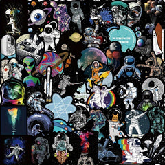50pcs Cartoon Astronaut Vinyl Waterproof Laptop Skateboard Stickers