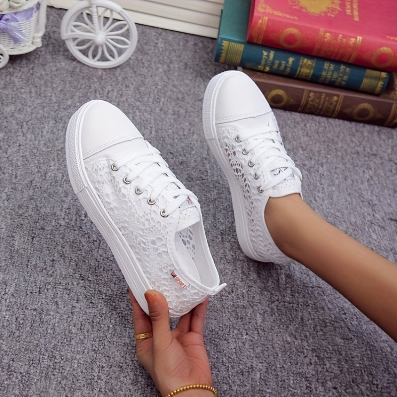 Women's Platform Lace Sneakers Low Top Shoes