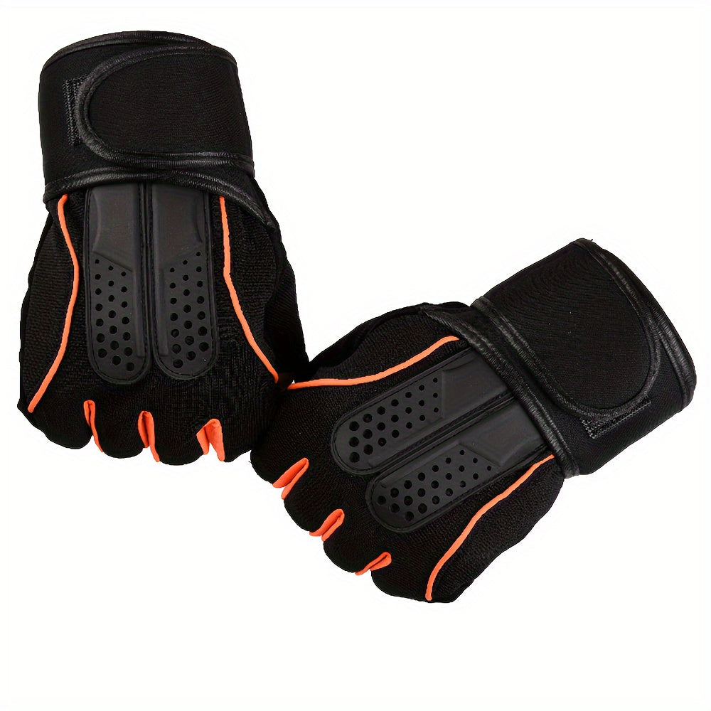 Outdoor Cycling Half Finger Gloves with Extended Wrist Protection