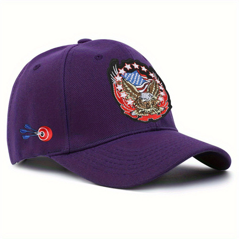 Eagle Embroidery Peaked Cap Soft Top Multicolor Hat
