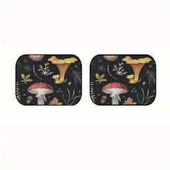 Set of 4 Mushroom Pattern Car Floor Mats
