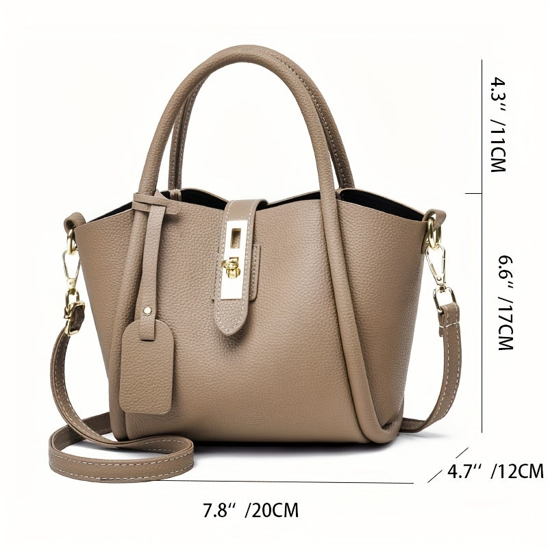 Minimalist Turn Lock Satchel Bag for Women