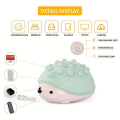 Cute Hedgehog Night Light for Kids - Tap Control Silicone Lamp
