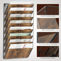 8 Pocket Wall File Shelf Organizer