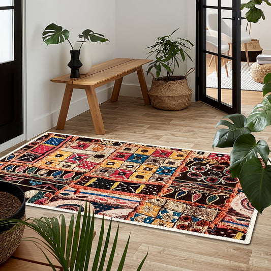 Vintage Persian Area Rug for Home Decor - Printed Retro Decor Mat