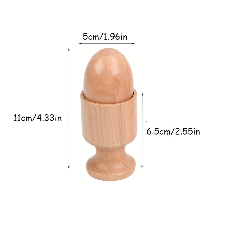 Wooden Egg Cup Ball Cube Tripletsy Toy Early Education Practice