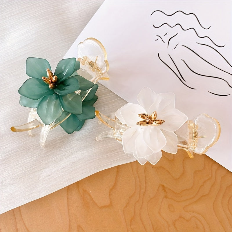 Acrylic Flower Hair Clip Vintage Hair Accessories
