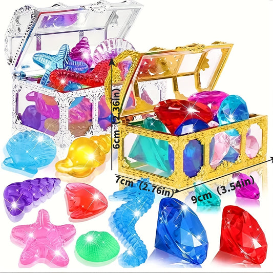 20pcs Colorful Submersible Gems Pool Toys - Underwater Acrylic Gems Collection