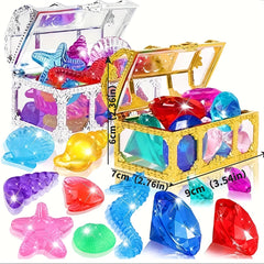 20pcs Colorful Submersible Gems Pool Toys - Underwater Acrylic Gems Collection