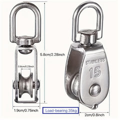 Durable Pulley Roller w/ Swivel Hooks for Smooth Lifting - M15/M25/M32/M20 Opt