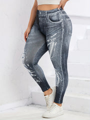 Skull Print Skinny Leggings Casual Stretchy Leggings
