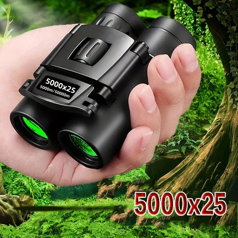 Compact HD Binoculars Bak4 Prism Portable Foldable Waterproof High Magnification