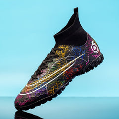 Boy's High Top Turf Football Boots TF Soccer Cleats