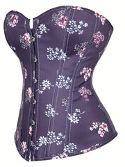 Floral Print Corset Tummy Control Lace Up Body Shaper Women's Lingerie