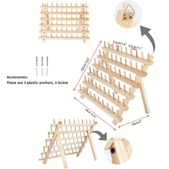 Wooden Thread Storage Holder 60 Spool Sewing Embroidery Thread Rack