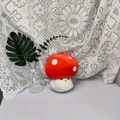 Red Mushroom Plush Toy Realistic Vegetable Doll Home Decoration