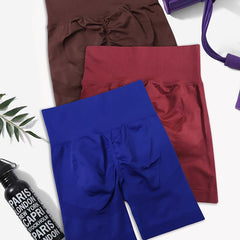 3pcs Solid Sports Shorts High Stretch Running Yoga Workout