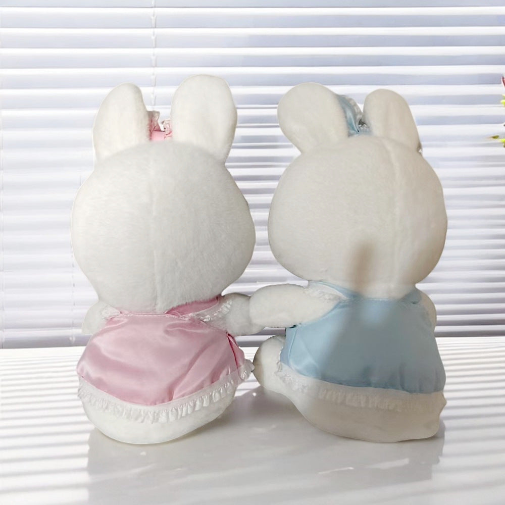 30cm Bunny Doll with Apron Stuffed Animal - Pink & Outfits - Birthday Gift