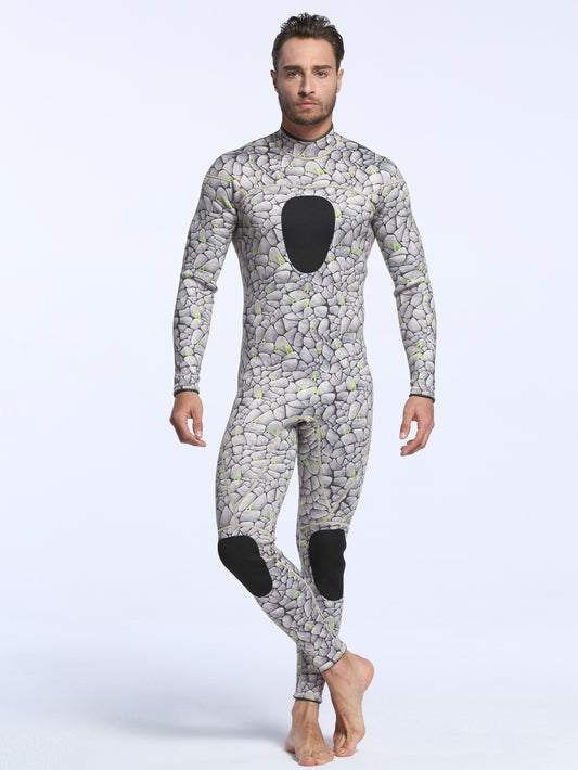 Men's Camo 3mm Neoprene Diving Suit Warm Anti Jellyfish Wetsuit